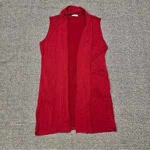 Beyove Red Sleeveless Cardigan